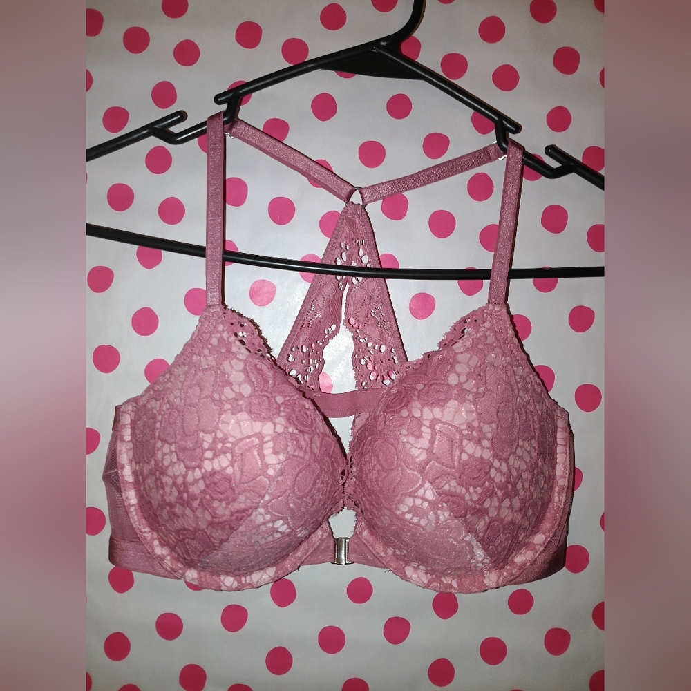 Victoria Secret Dusty Rose Pushup/ Padded  Lace Racerback 34C